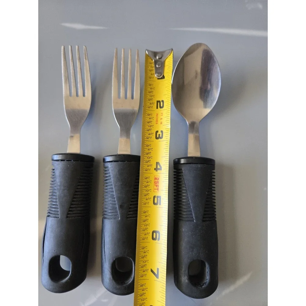 VIVE Weighted Adaptive Silverware Set Easy Grip Handles Arthritis Disability Aid